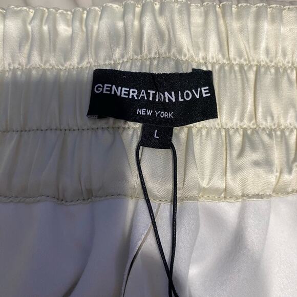 Generation Love Pebble Beige Amy Pull-on Shorts Vegan Leather Size L - Picture 5 of 7